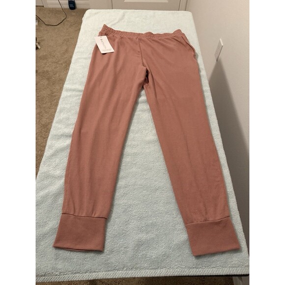 Athleta Womens Wind Down Sleep Top & Bottom Pajama Set Medium Pink Nwt - Picture 11 of 12